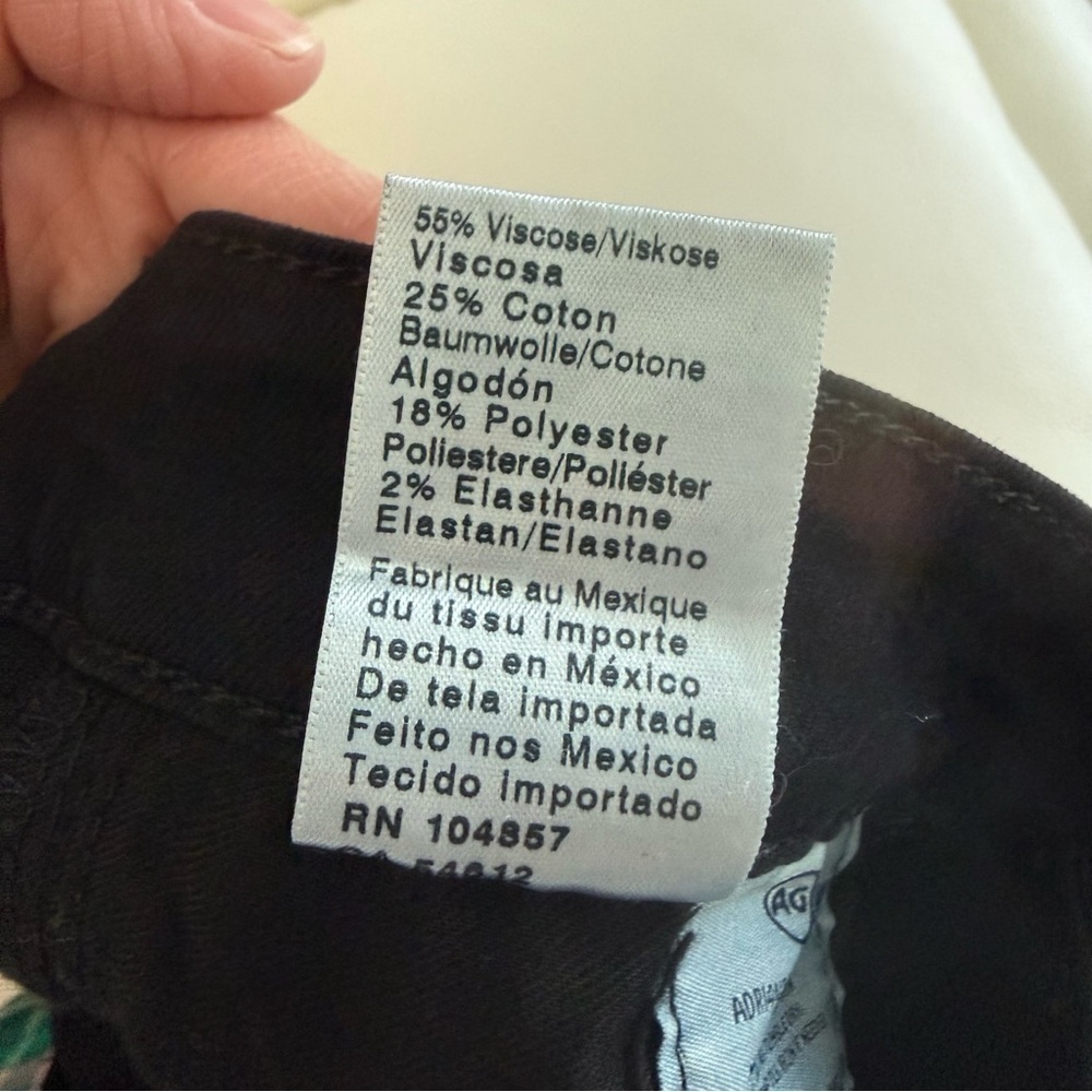 AG Adriano Goldschmied The Farrah Skinny Jet Black High Rise Jeans 27 - Picture 5 of 5
